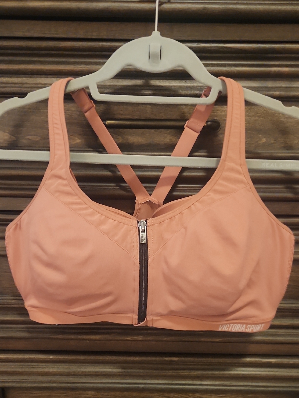 Victoria's Secret Knockout Sport Desert Rose Front-Zip Crisscross Sports Bra